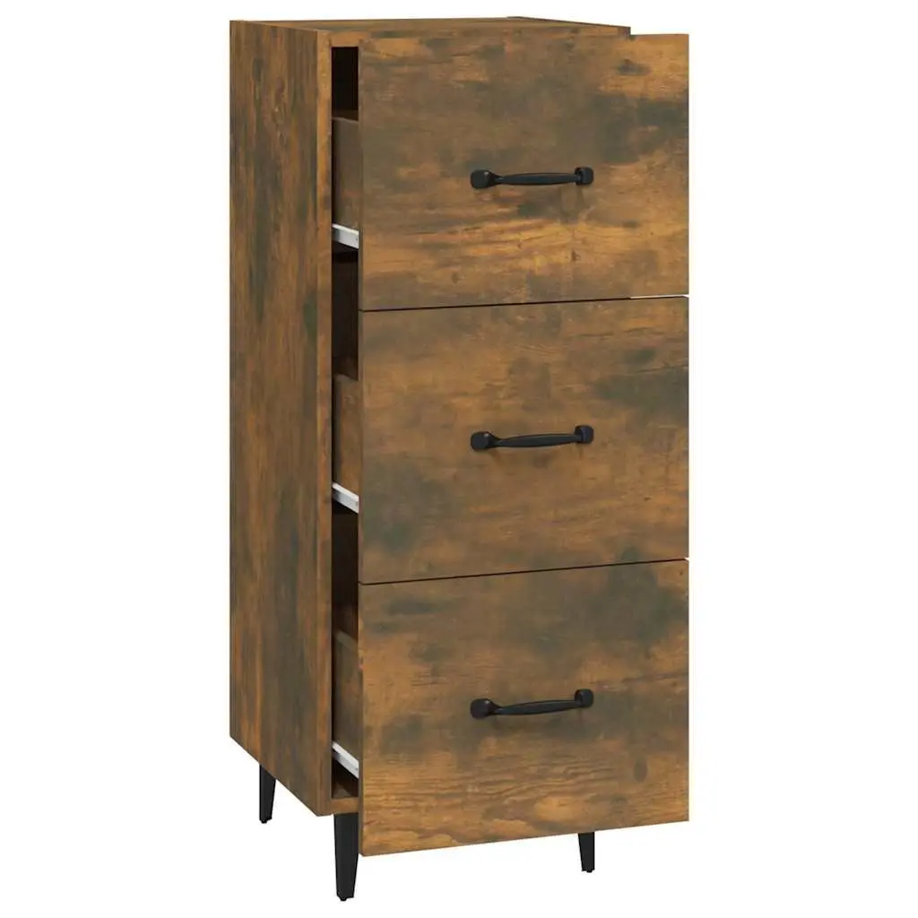 Brown Engineered Wood Sideboard Cabinet with Drawers for Living Room Furniture