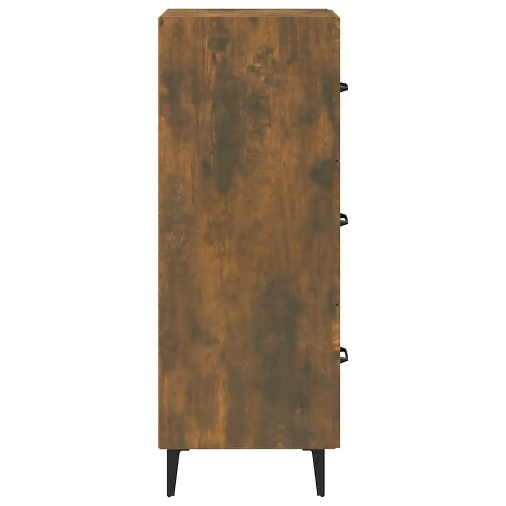 Brown Engineered Wood Sideboard Cabinet with Drawers for Living Room Furniture