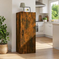 Brown Engineered Wood Hanging Wall Cabinet 34.5x34x90 cm