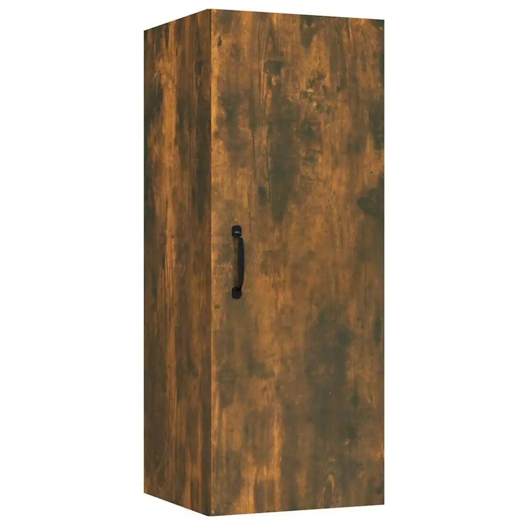 Wall-Mounted Cabinet Brown Engineered Wood 34cm Depth 34.5cm Width 90cm Height Storage Organizer