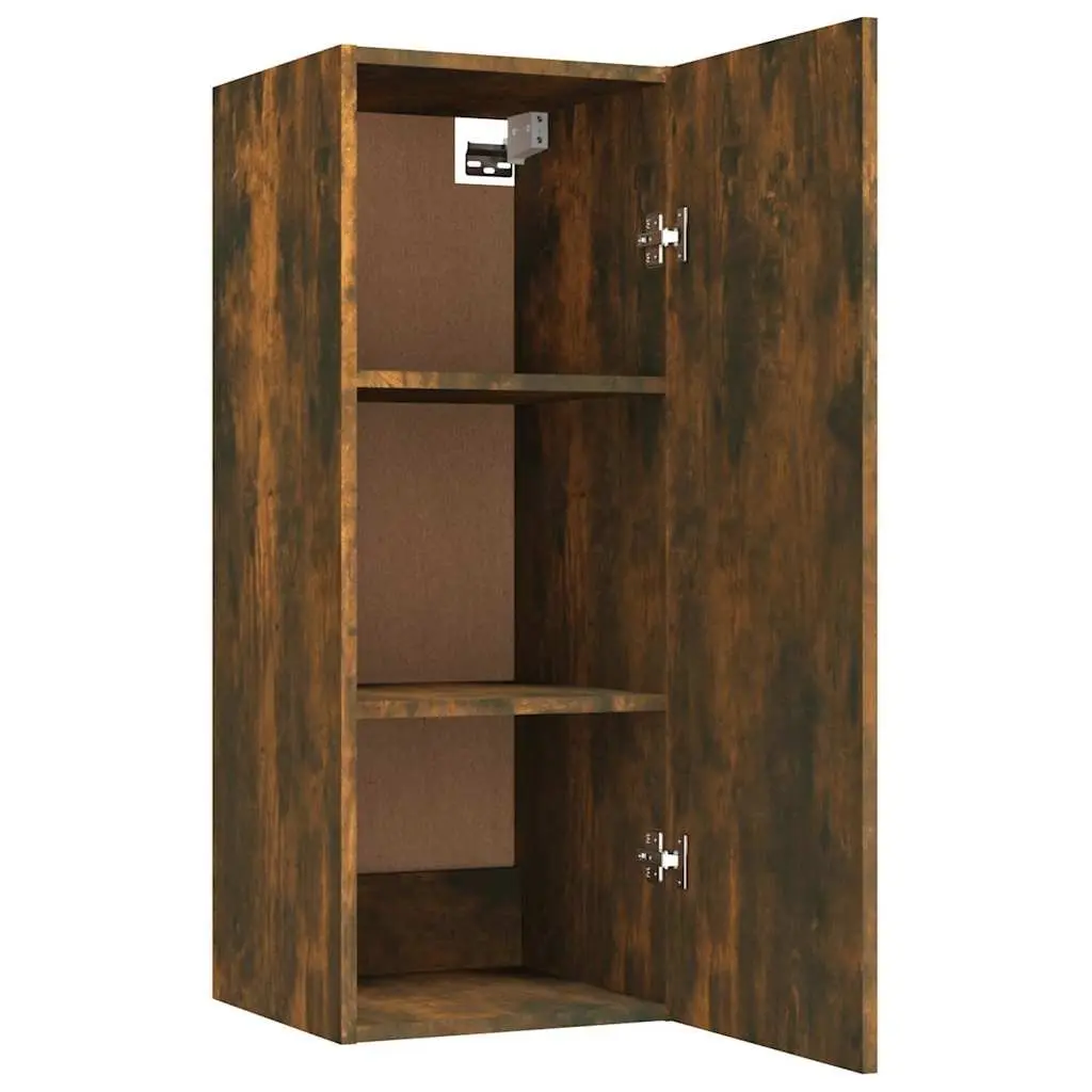 Wall-Mounted Cabinet Brown Engineered Wood 34cm Depth 34.5cm Width 90cm Height Storage Organizer