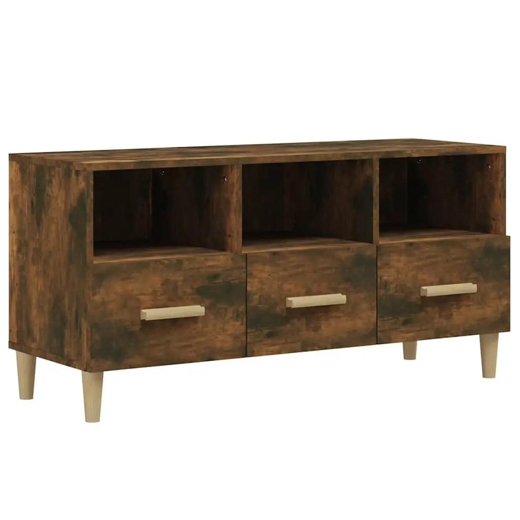 TV Cabinet Brown Engineered Wood Storage Unit Media Console with Drawers