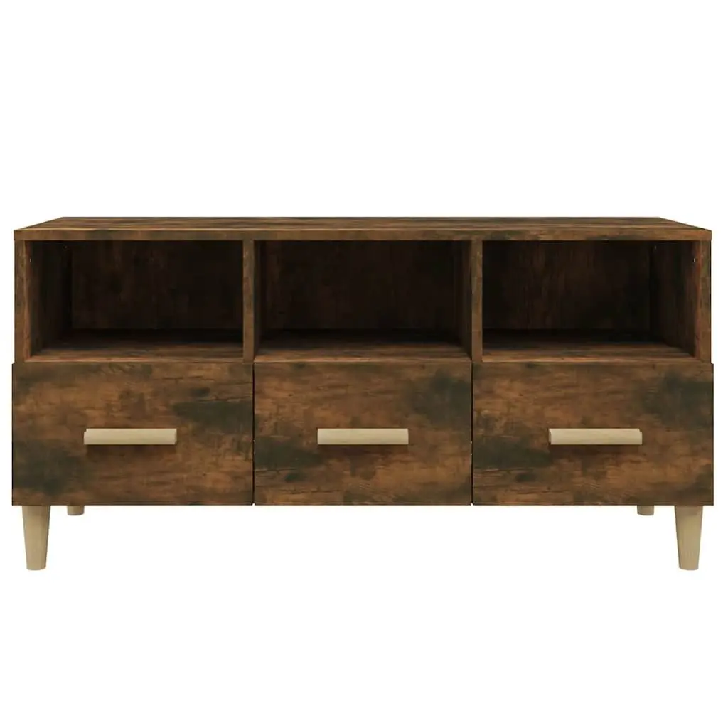 TV Cabinet Brown Engineered Wood Storage Unit Media Console with Drawers