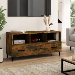 Warm Smoked Oak Brown TV Cabinet for Living Rooms