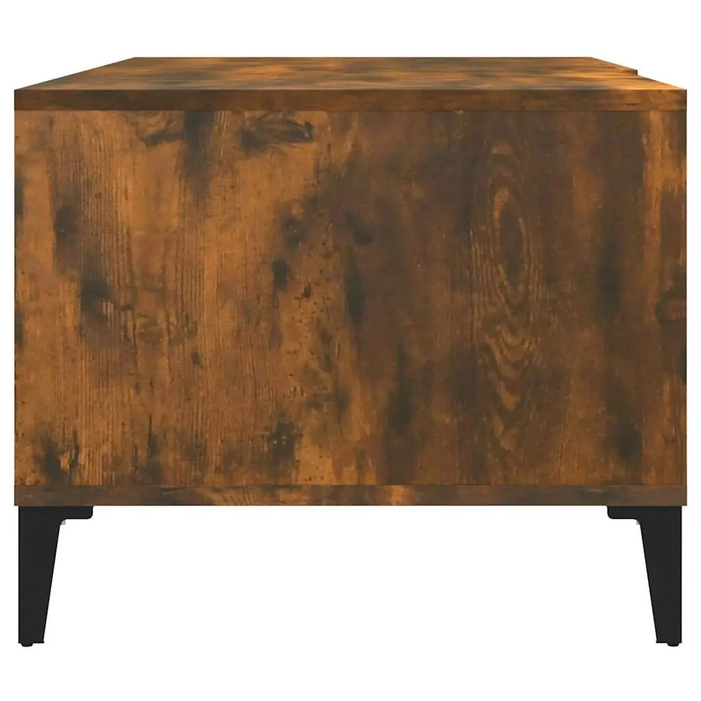 Coffee Table Modern Storage Accent Furniture Smoked Oak Engineered Wood Design