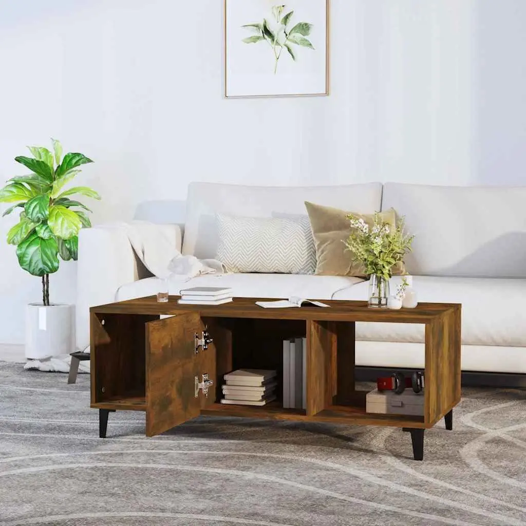 Coffee Table Brown Engineered Wood 102L x 50W x 40H cm