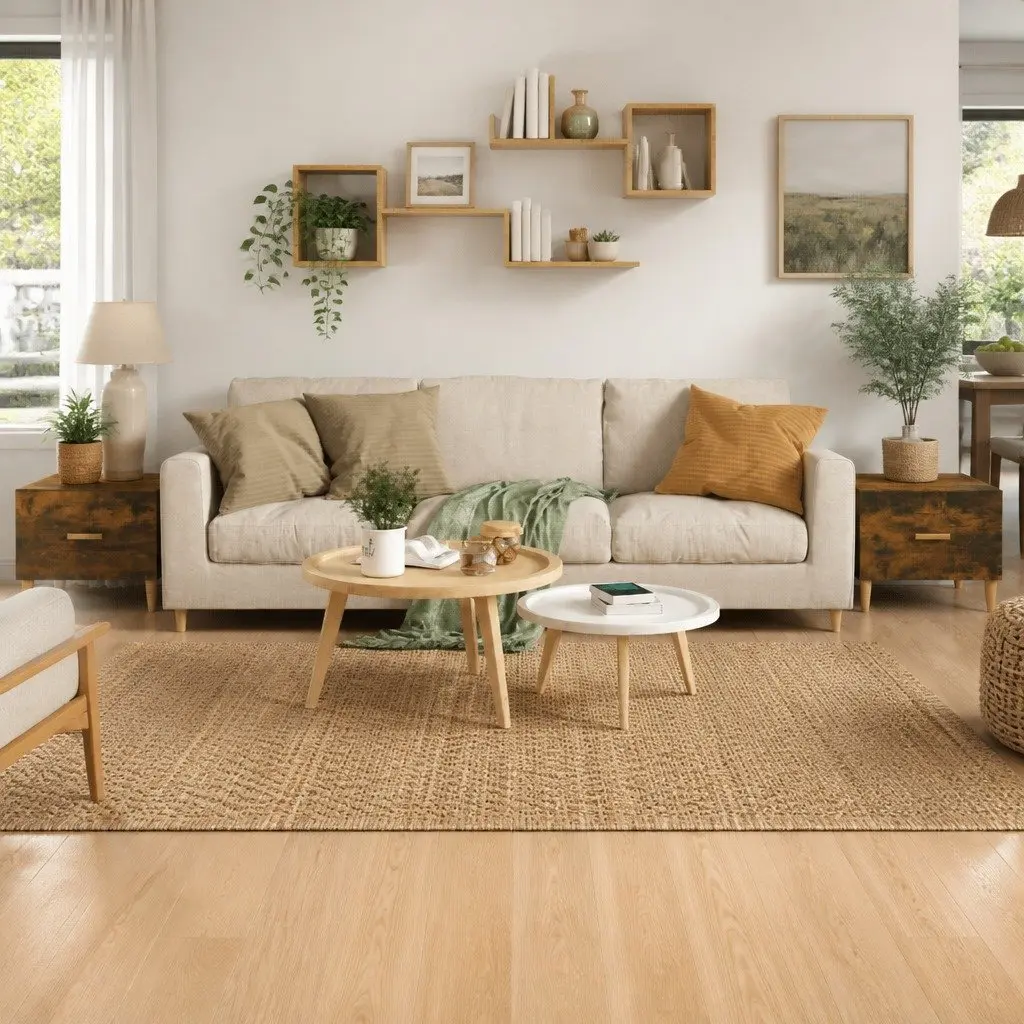 Coffee Tables Smoked Oak 50 x 50 x 40 cm Engineered Wood 2 pcs with Storage Drawers