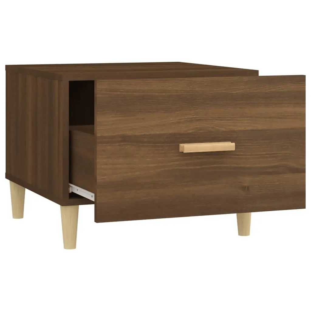 Coffee Tables 2 pcs Brown 50x50x40 cm Engineered Wood Side Tables with Drawers