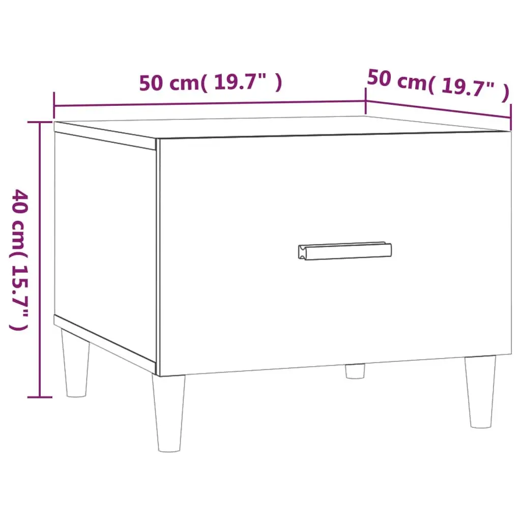 Coffee Tables 2 pcs Brown 50x50x40 cm Engineered Wood Side Tables with Drawers