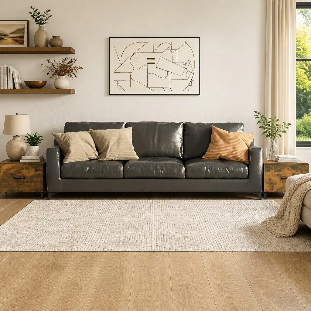 Coffee Tables Set of 2 Brown Engineered Wood with Metal Legs