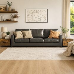 Set of 2 Brown Coffee Tables with Metal Legs
