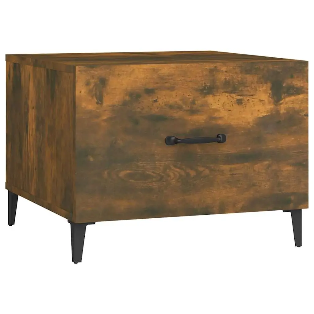Coffee Tables Set of 2 Brown Engineered Wood with Metal Legs