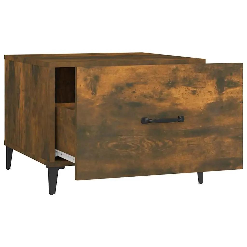 Coffee Tables Set of 2 Brown Engineered Wood with Metal Legs