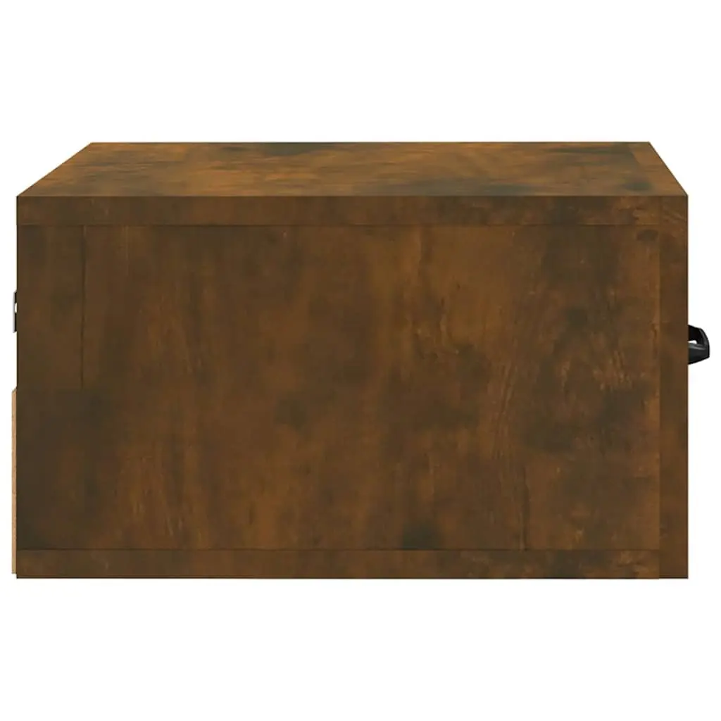 Wall-mounted Bedside Cabinet Brown Floating Storage 35 x 35 x 20 cm Engineered Wood 2 Piece