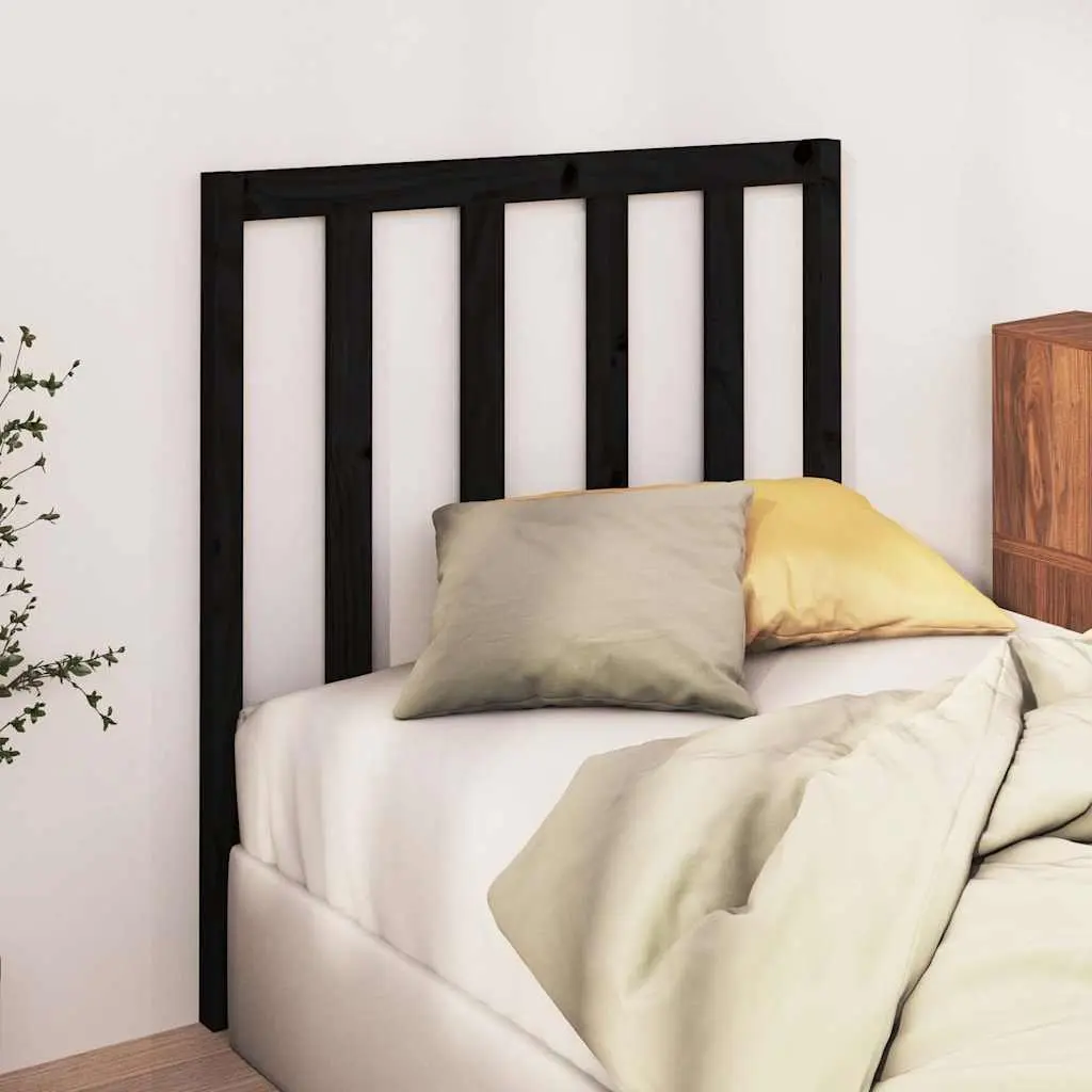 Solid Wood Pine Bed Headboard Black 96cm Bedroom Furniture Stylish Design