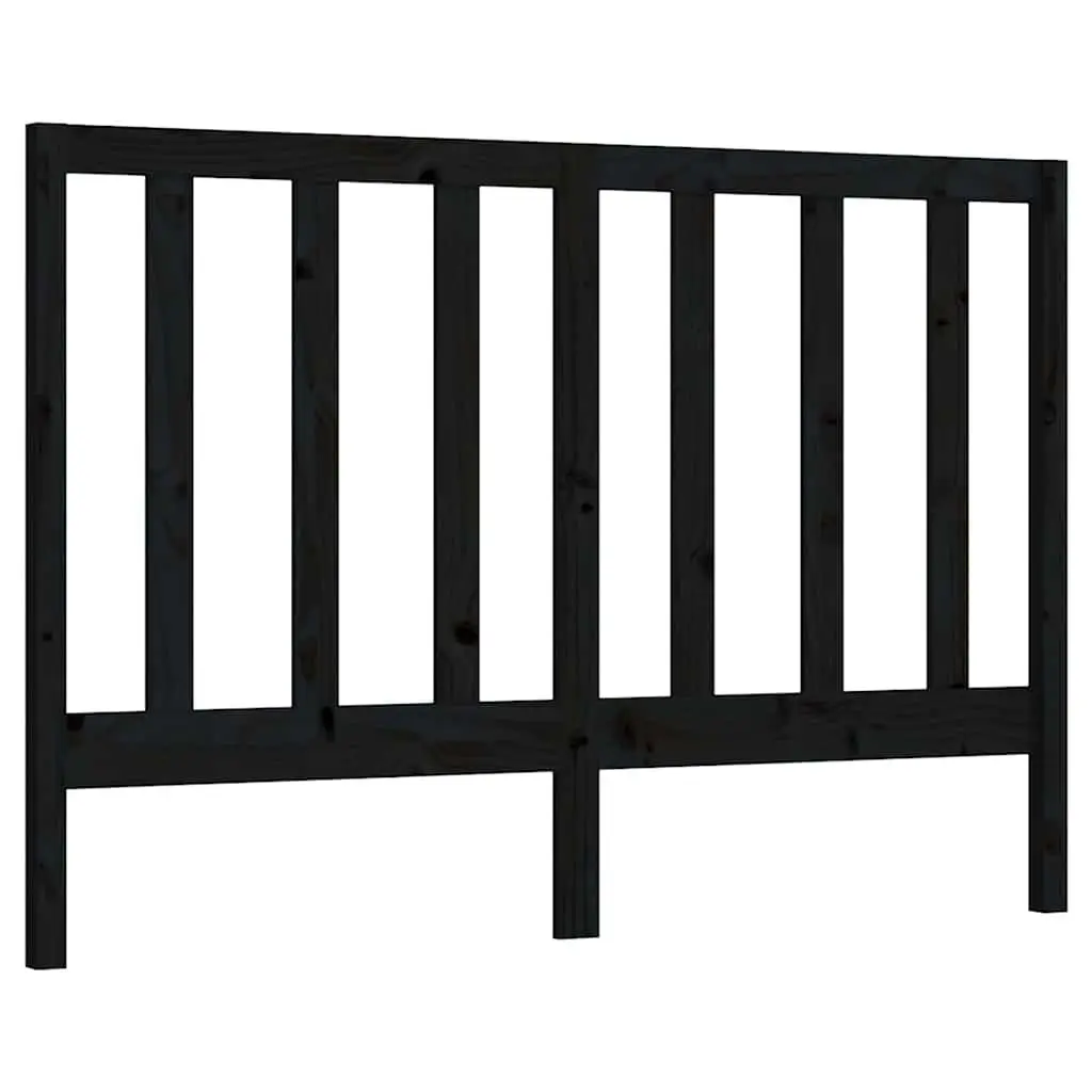 Wooden Bed Headboard Black 141cm Solid Pine Wood