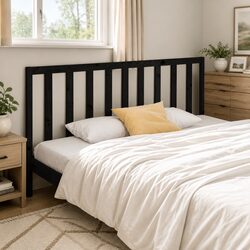 Black Solid Pine Bed Headboard 186cm for Cozy Bedrooms