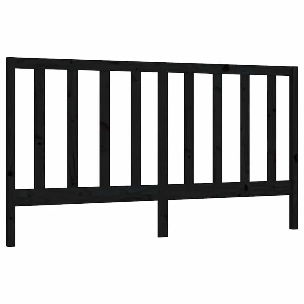 Pine Wood Bed Headboard Black 186cm Rustic Bedroom Furniture Decor