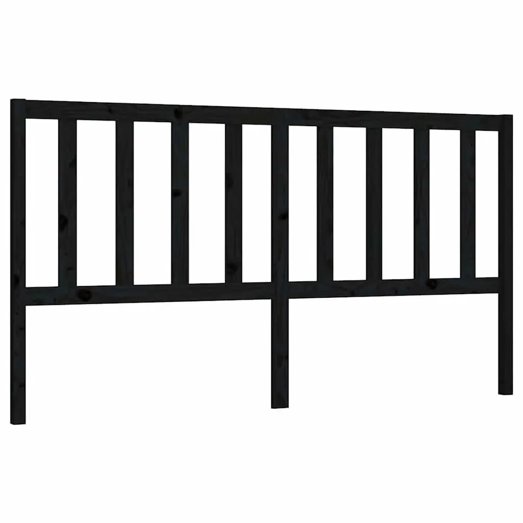 Solid Pine Wood Bed Headboard Black 186cm Bedroom Furniture