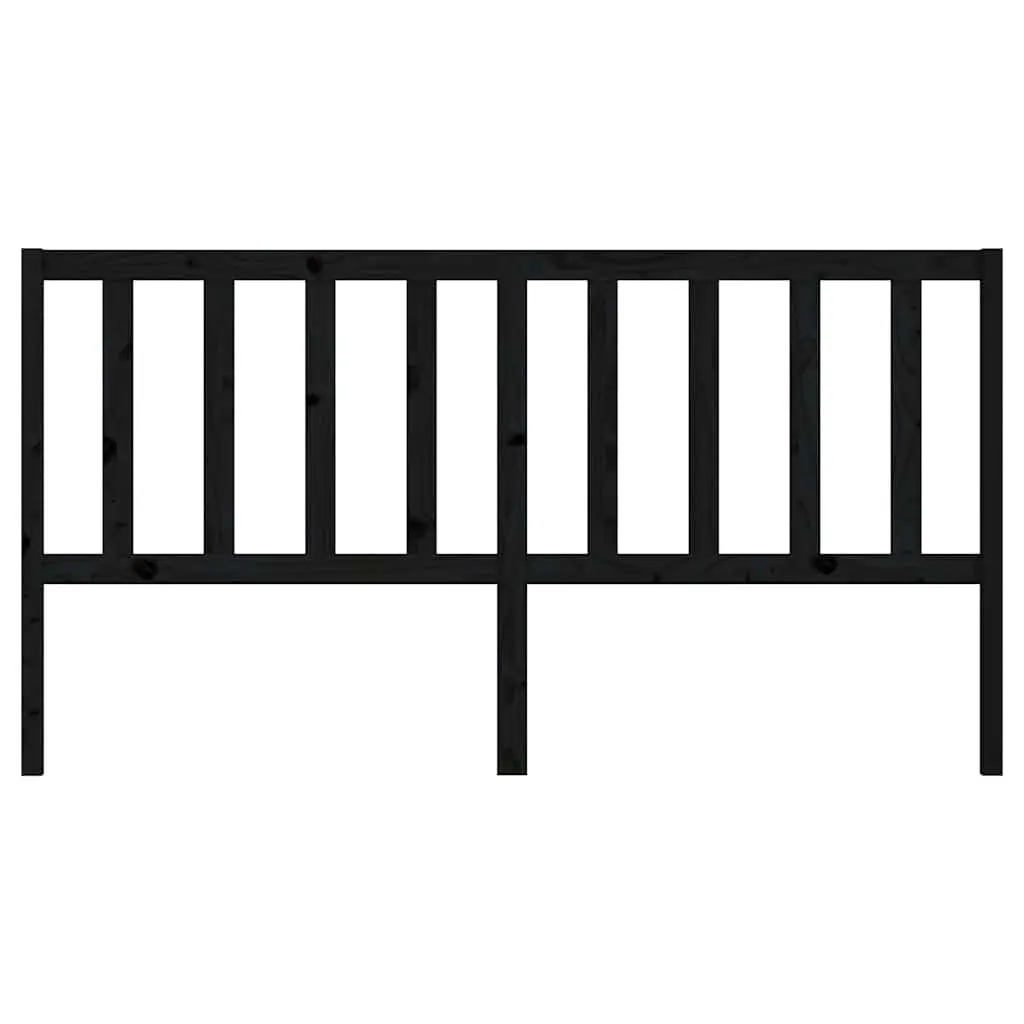 Solid Pine Wood Bed Headboard Black 186cm Bedroom Furniture