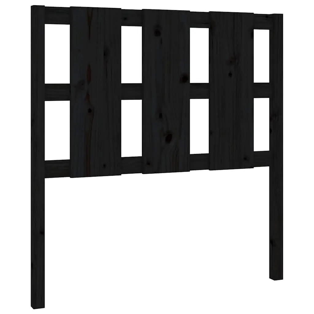 Bed Headboard Black 95.5 cm Solid Wood Pine Bedroom Furniture Wall Mount