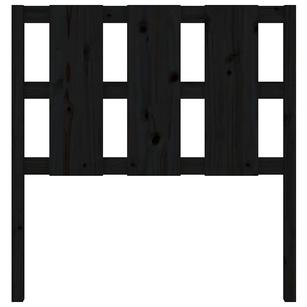 Bed Headboard Black 95.5 cm Solid Wood Pine Bedroom Furniture Wall Mount