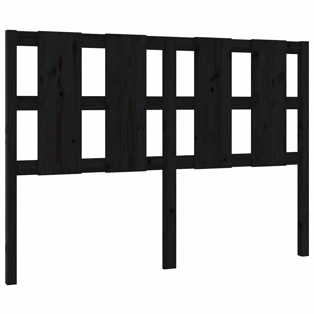 Bed Headboard Black 140.5 cm Solid Pine Wood Rustic Bedroom Furniture