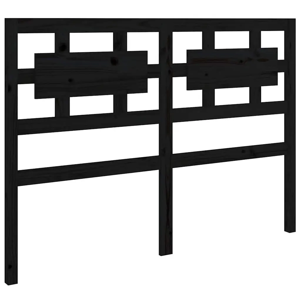 Bed Headboard Black 185.5 cm Solid Wood Pine Wooden