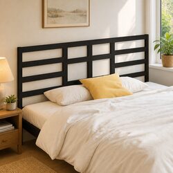 Black Solid Pine Bed Headboard 186cm for Cozy Bedrooms
