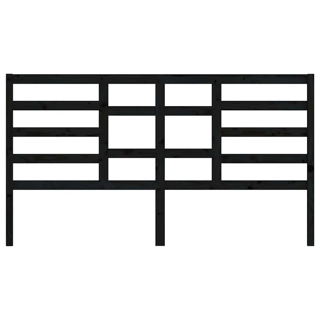Wooden Bed Headboard Black 186cm Solid Pine Rustic Finish