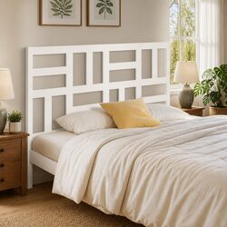White Solid Wood Bed Headboard 141cm Pine Furniture