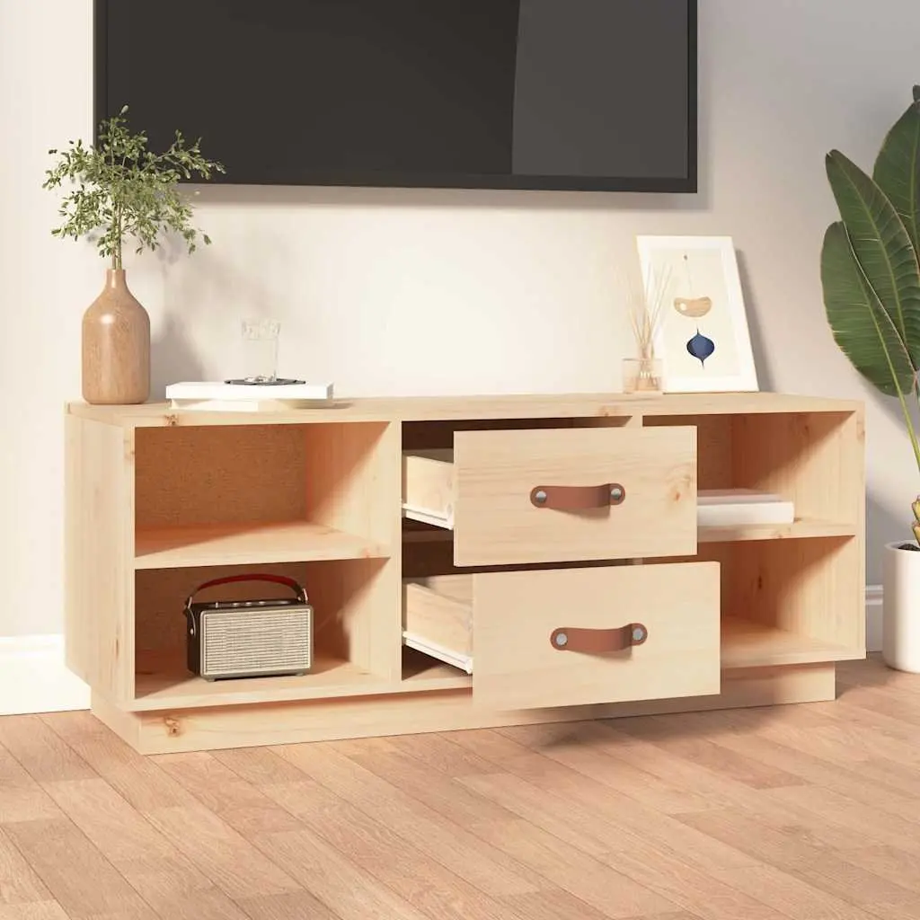 Solid Pine Wood TV Cabinet for Living Room Storage