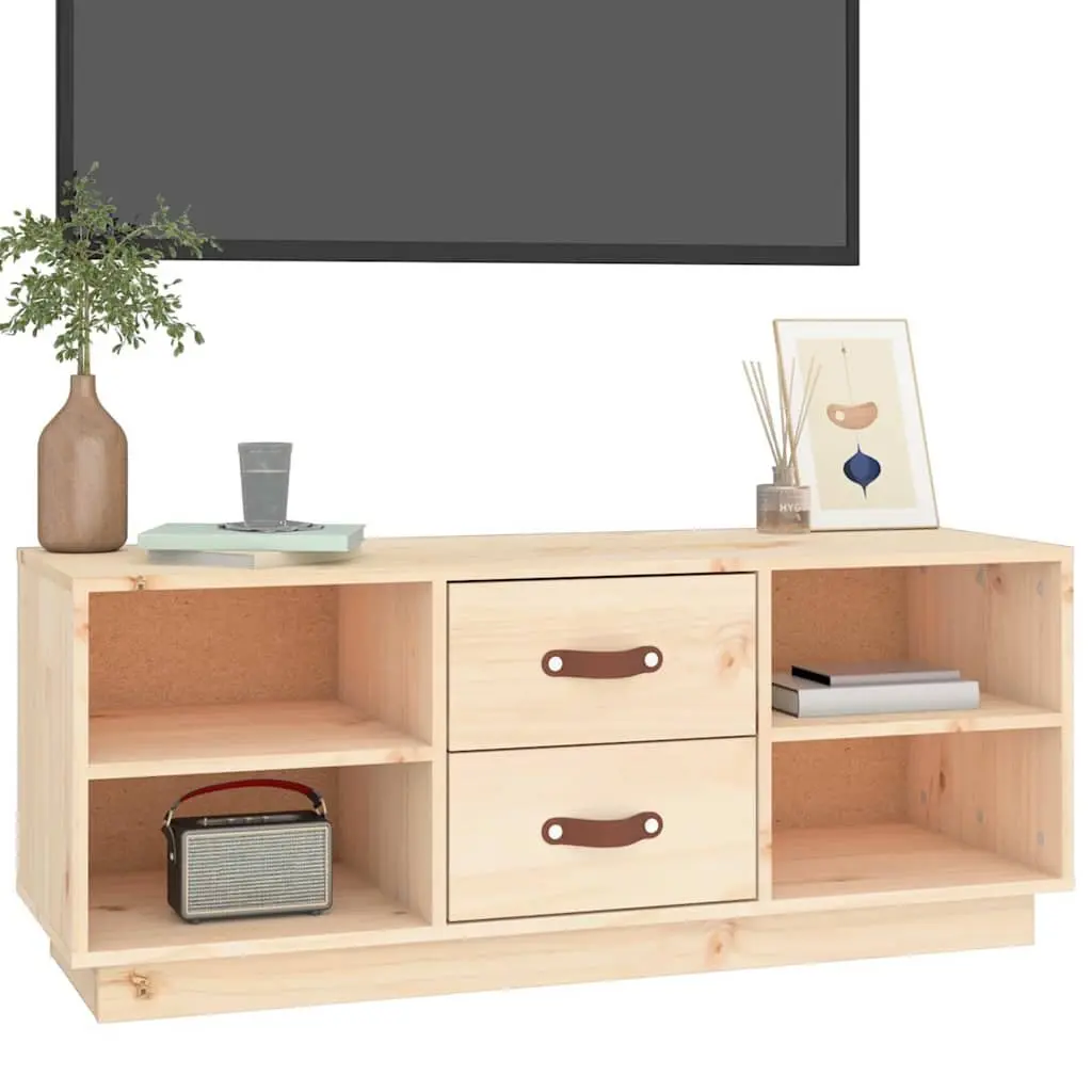 Solid Pine Wood TV Cabinet for Living Room Storage