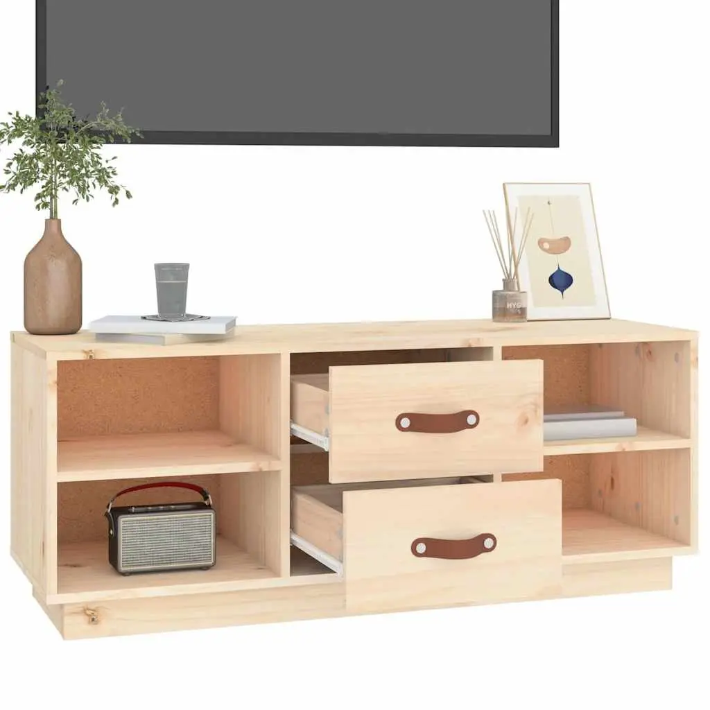 Solid Pine Wood TV Cabinet for Living Room Storage