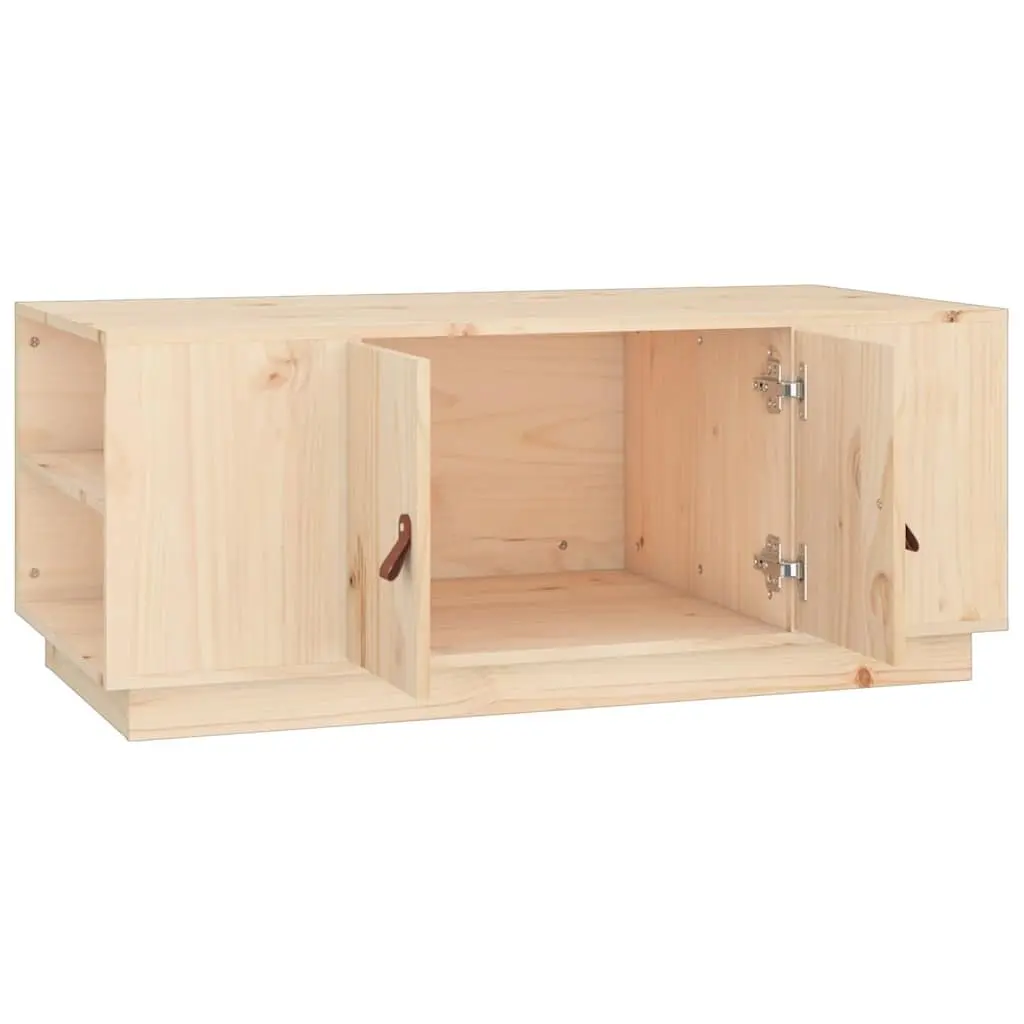 Coffee Table 100x50x41 cm Brown Solid Pine Wood Storage Compartment Shelves