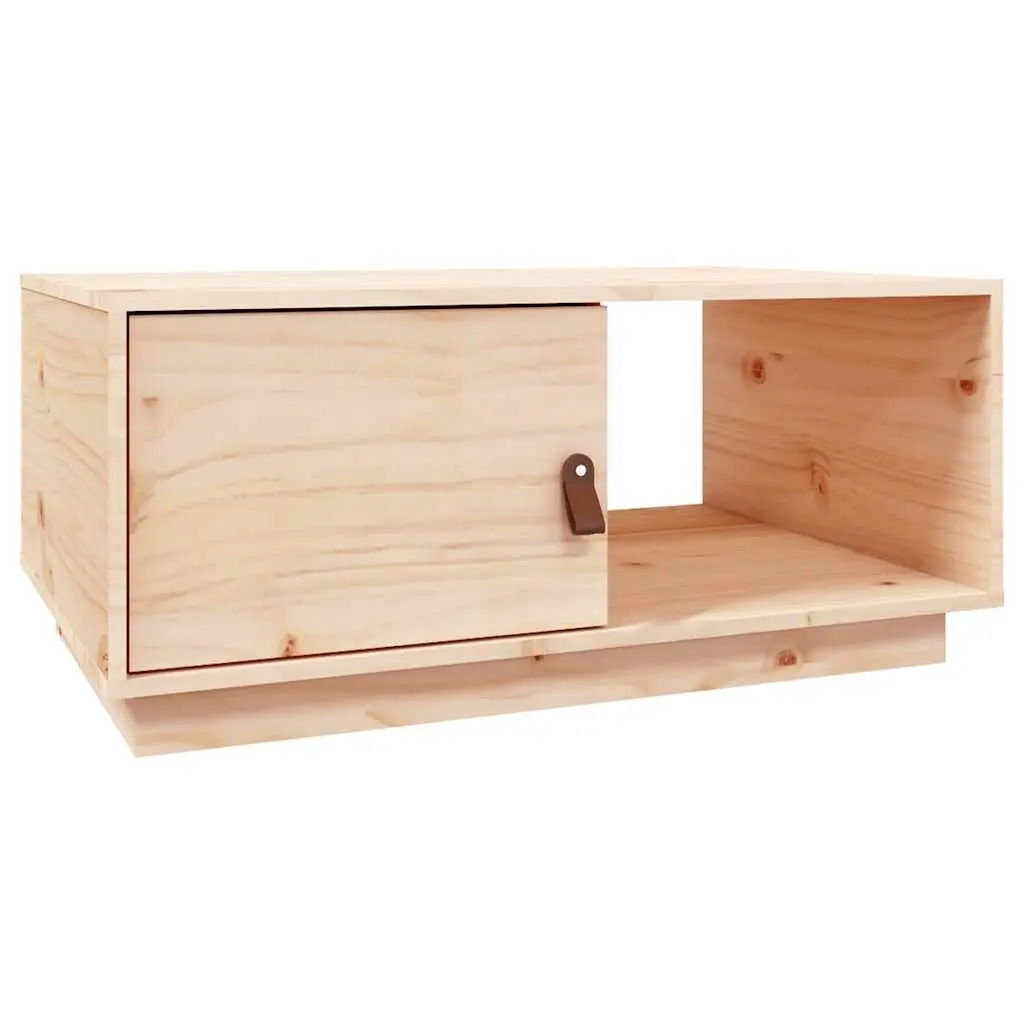 Coffee Table Modern 80x50x35.5 cm Solid Pine Wood with Storage Compartments