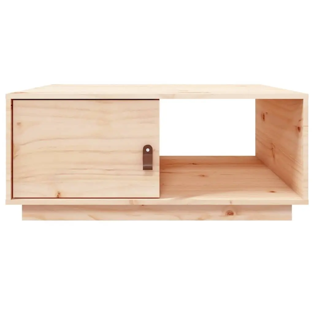 Coffee Table Modern 80x50x35.5 cm Solid Pine Wood with Storage Compartments