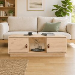 Wooden Coffee Table with Storage Compartments 100x50x35 cm