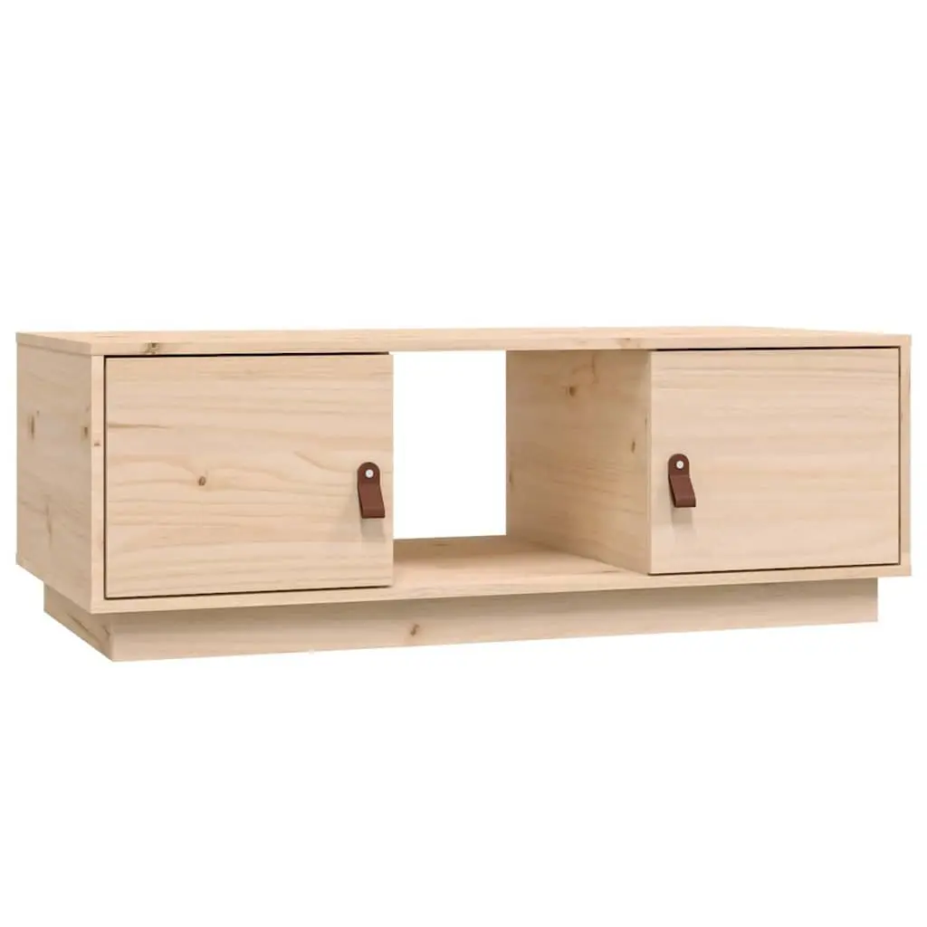 Coffee Table Modern 100x50x35 cm Solid Pinewood with Storage Compartments