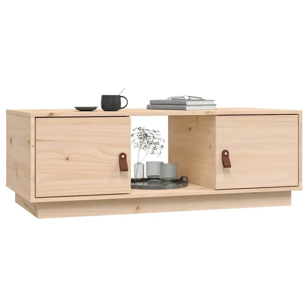 Coffee Table Modern 100x50x35 cm Solid Pinewood with Storage Compartments