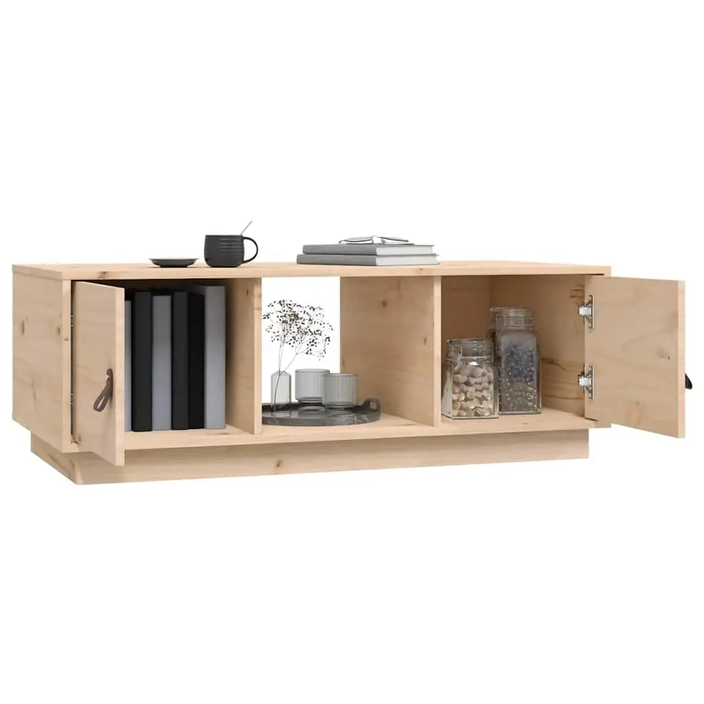 Coffee Table Modern 100x50x35 cm Solid Pinewood with Storage Compartments