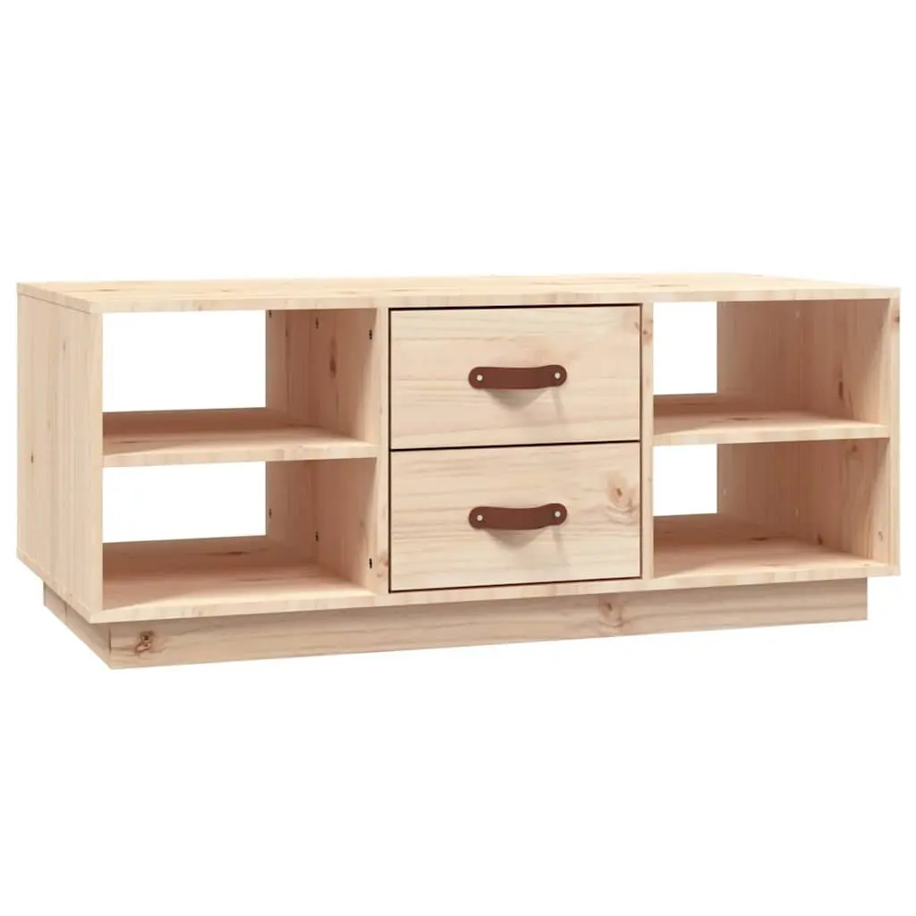 Coffee Table 100x50x41 cm with Storage Drawers Shelves Solid Wood Pine Brown