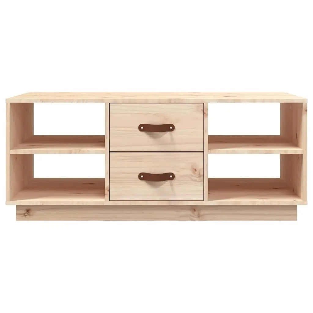 Coffee Table 100x50x41 cm with Storage Drawers Shelves Solid Wood Pine Brown