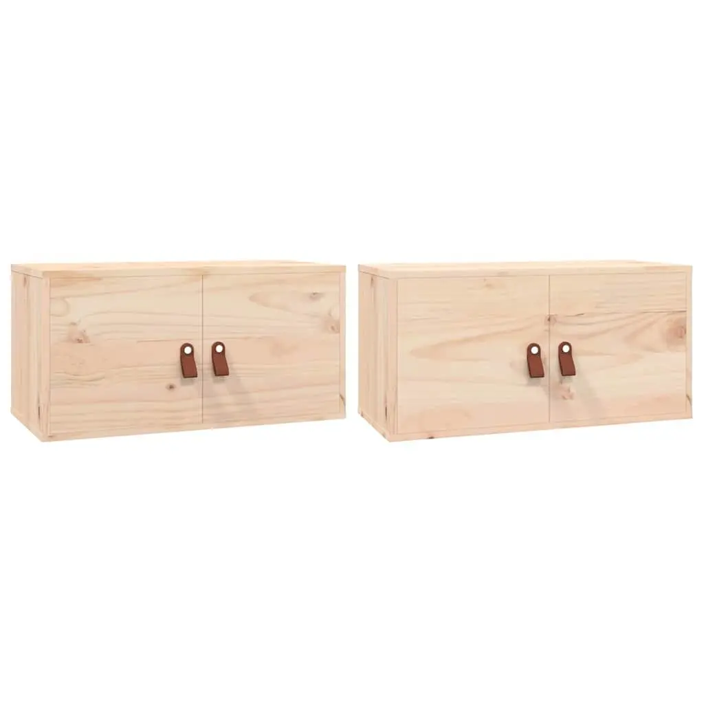 Wall Cabinets Brown 60x30x30 cm Solid Pine Wood 2 Piece