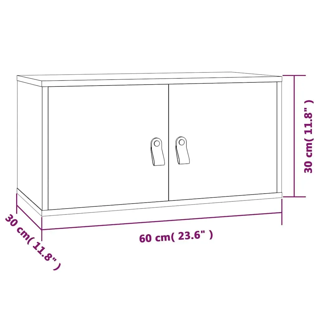 Wall Cabinets Brown 60x30x30 cm Solid Pine Wood 2 Piece