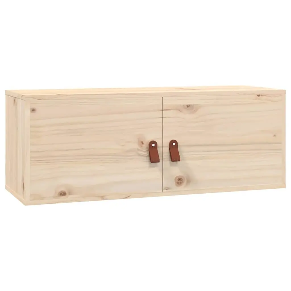 Wall Cabinet Brown 80x30x30 cm Solid Pine Wood Storage Hanging Shelf Organizer