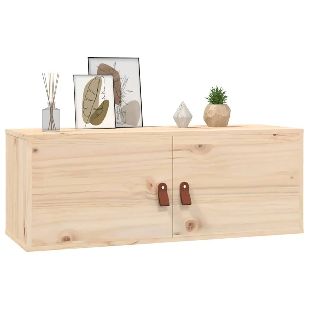 Wall Cabinet Brown 80x30x30 cm Solid Pine Wood Storage Hanging Shelf Organizer