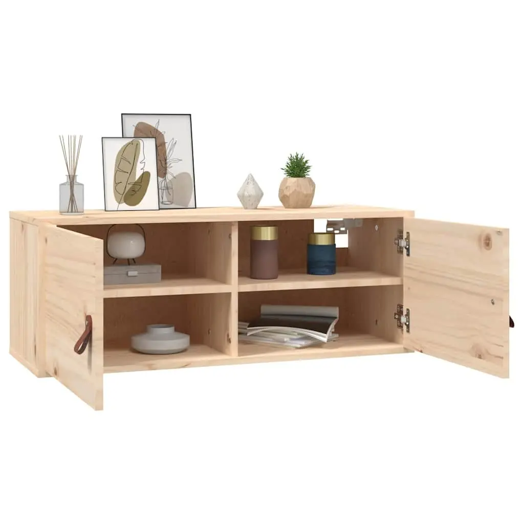 Wall Cabinet Brown 80x30x30 cm Solid Pine Wood Storage Hanging Shelf Organizer