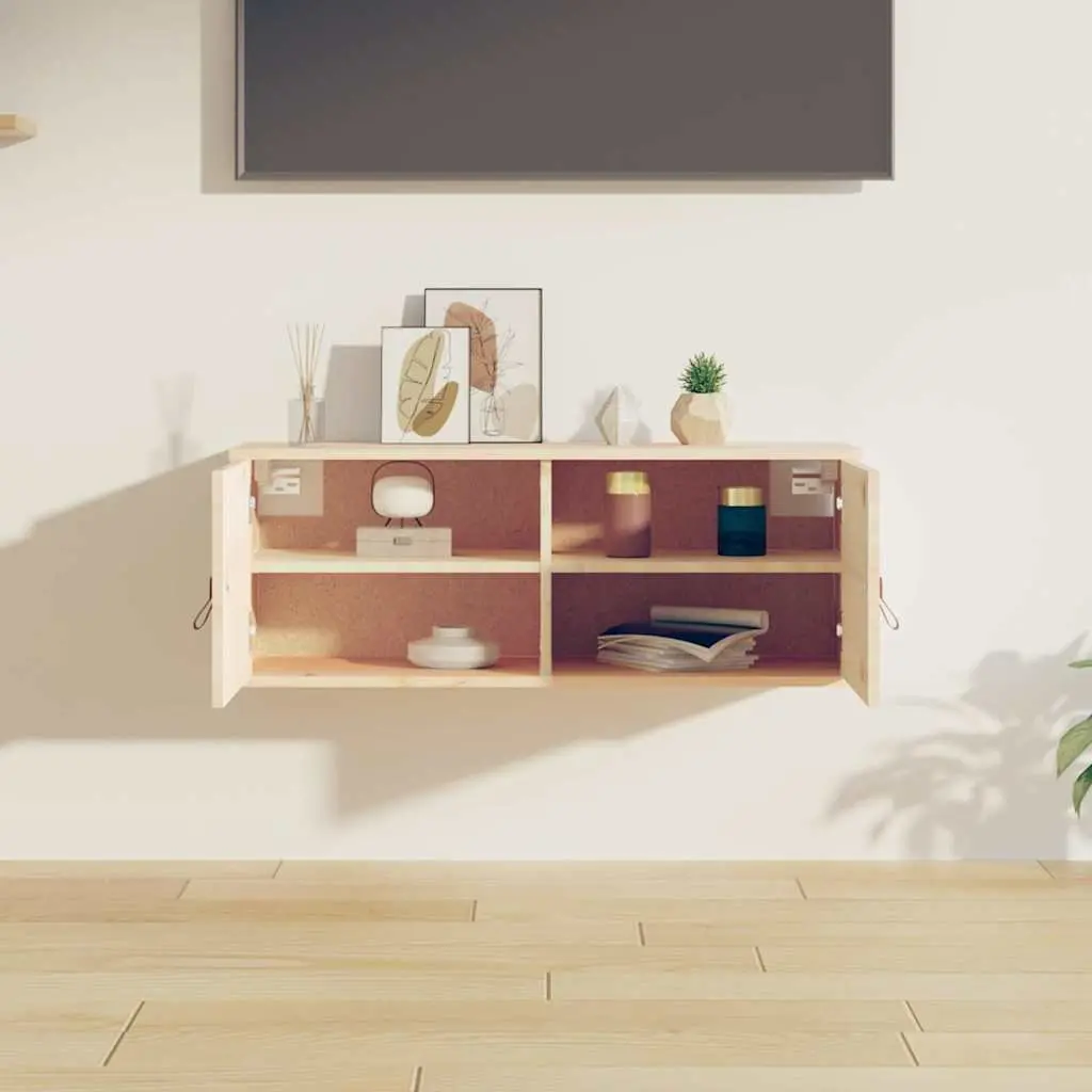 Wall Cabinet Brown 80x30x30 cm Solid Pine Wood Storage Hanging Shelf Organizer