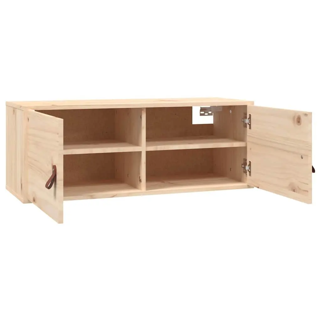 Wall Cabinet Brown 80x30x30 cm Solid Pine Wood Storage Hanging Shelf Organizer